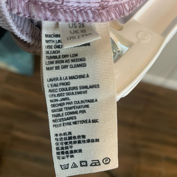 Flaw We The Free People Sun Chaser High Waist Corduroy Lilac Pants Size 28 - Picture 7 of 10